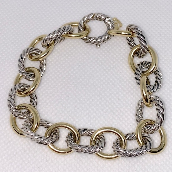 Authentic David Yurman Gold and Silver Oval Link Bracelet - Picture 5 of 15